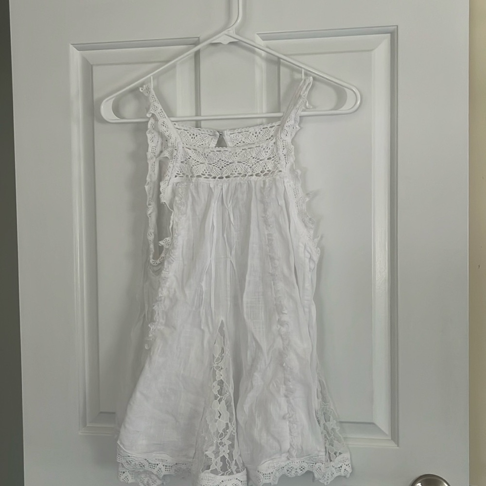Lace and cotton Anthro tank